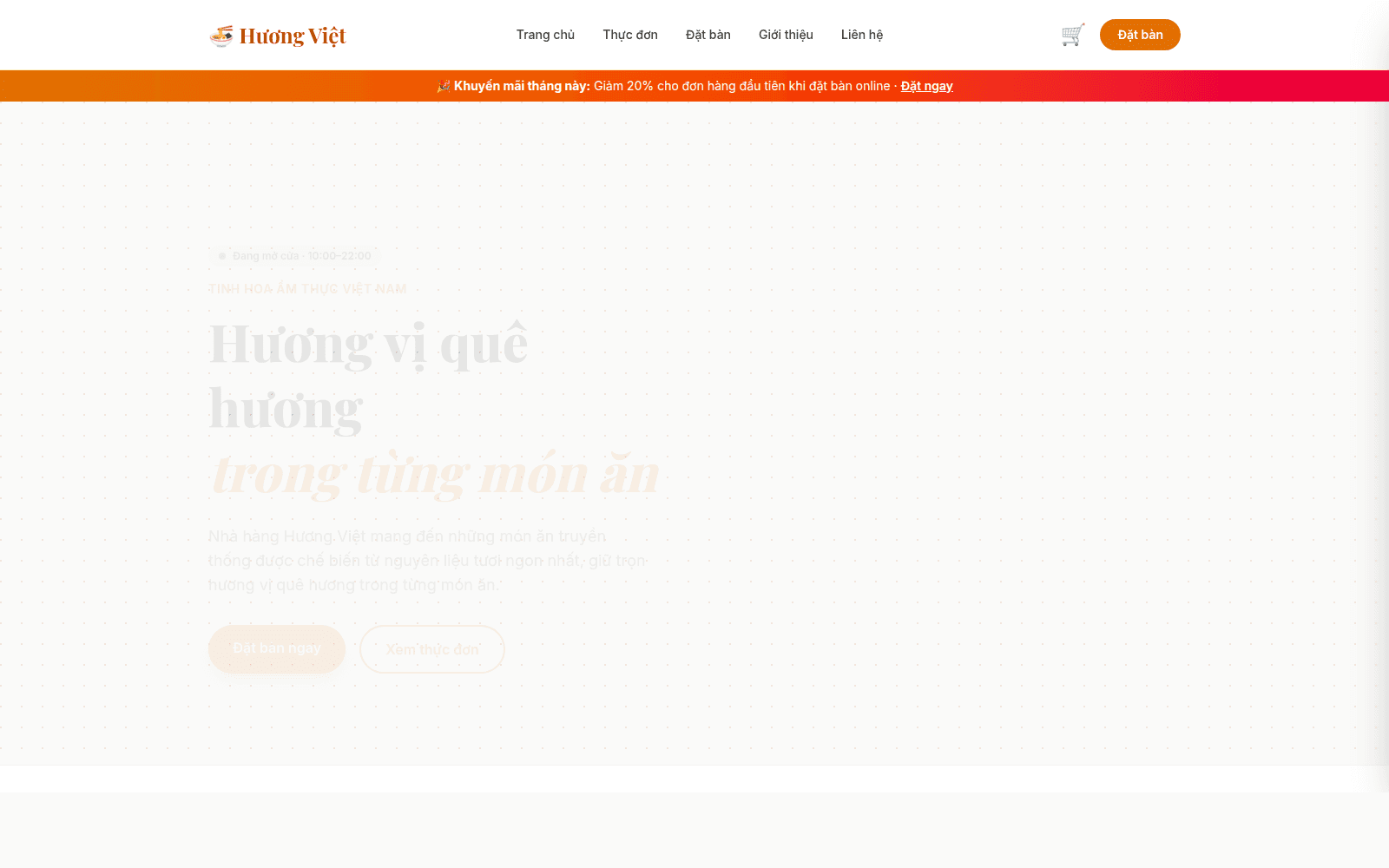 Restaurant — Hương Việt